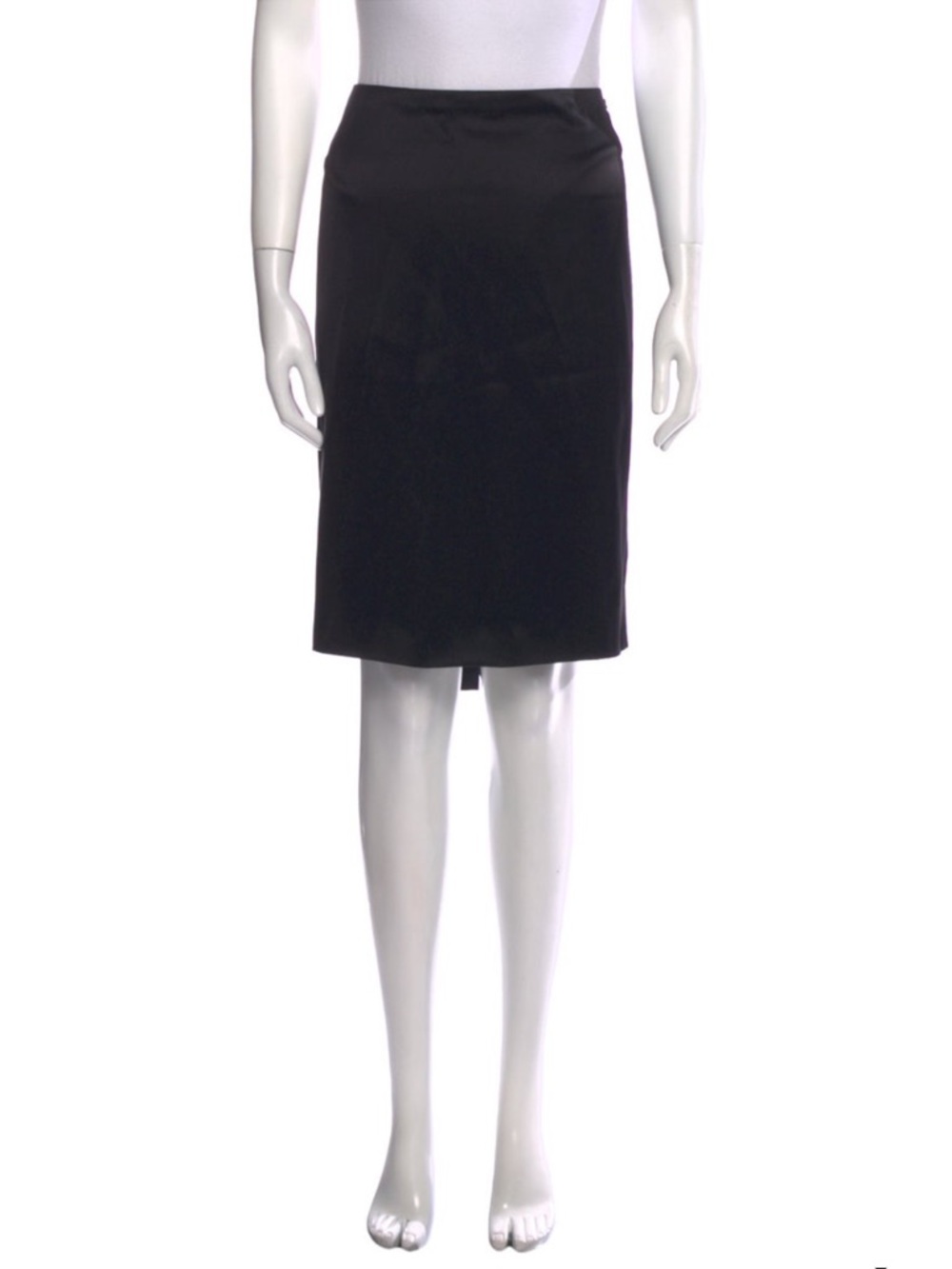 CHANEL Black Classic Silk Pencil Skirt